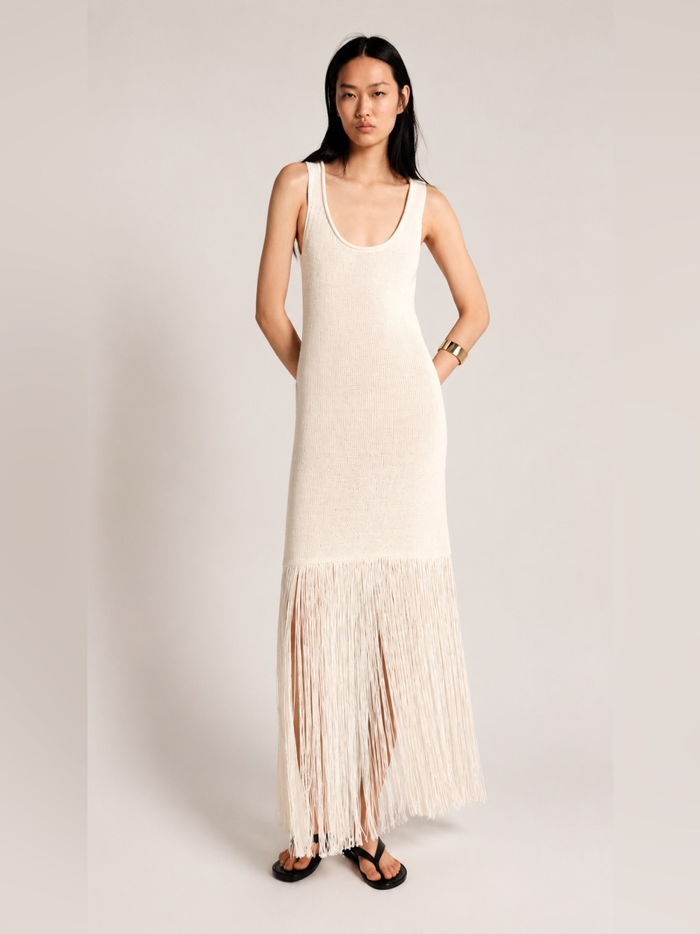 VIRAL NEW ZARA TONE FRINGE DRESS SIZE L 
🚨NO DISCOUNT - Picture 14 of 14
